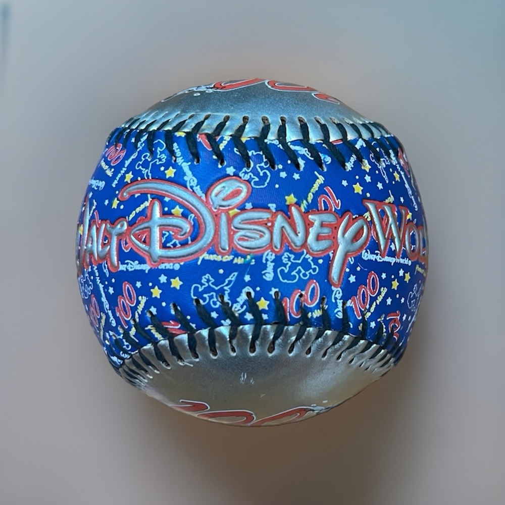 Walt Disney World 100 Years Of Magic Silver Blue Baseball Souvenir Collectible